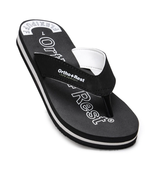 Unisex Rubber Comfortable Orthopedic Doctor Slipper and Flip Flops (Black)