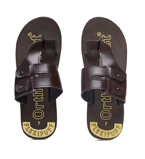 Unisex Rubber Comfortable Orthopedic Doctor Slipper and Flip Flops (Brown)