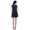 Dropship Women's Cotton Blend Solid Sleeveless Dress (Blue)