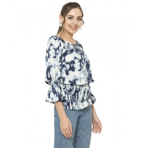 Generic Women's Cotton Blend Solid 3-4 Sleeve Top (White)