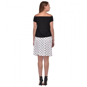 Generic Women's Cotton Blend Solid Short Sleeves Dress (Black)