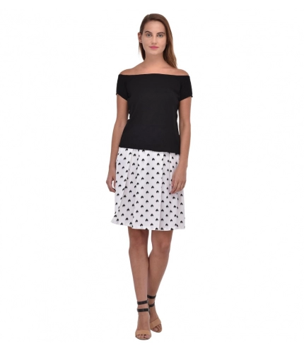 Women's Cotton Blend Solid Short Sleeves Dress (Black)