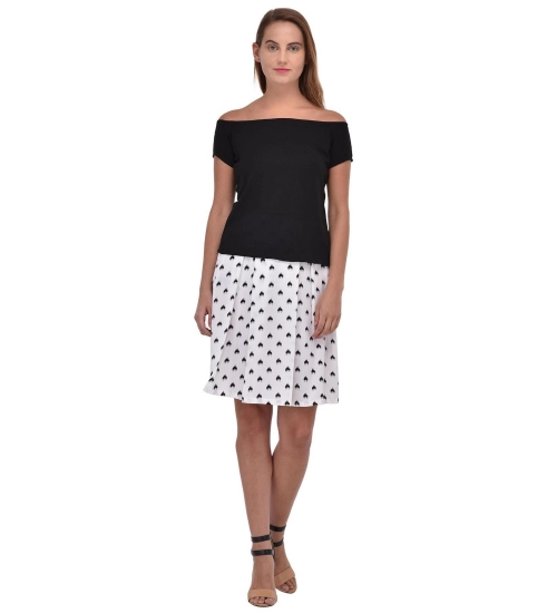 Women's Cotton Blend Solid Short Sleeves Dress (Black)