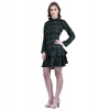 Dropship Women's Cotton Blend Floral Full Sleeves Dress (Green)