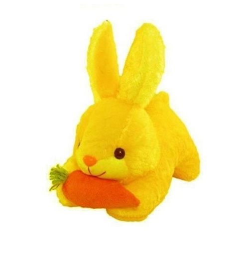 Rabbit with Carrot Lovable Toy (Yellow)