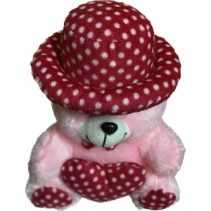 Generic Cap Teddy Bear with Heart (Pink)