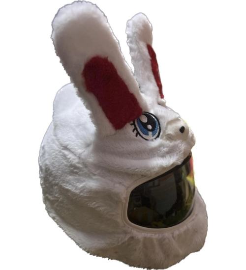 Plush Animal Helmet Covers (White)