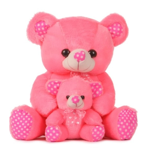 Mother And Baby Teddy Bear (Pink)