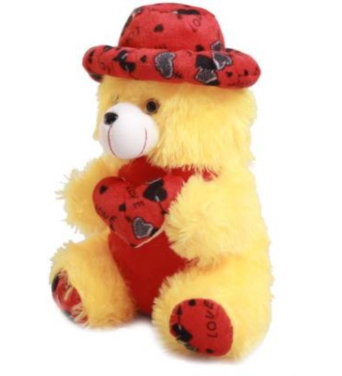 Heart Cap Teddy Bear (Yellow)