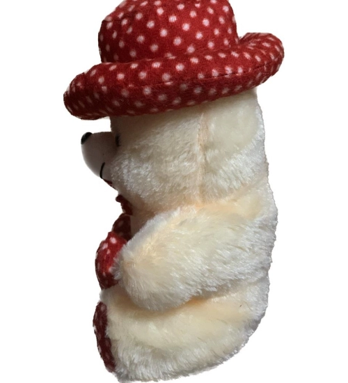 Cap Teddy Bear with Heart (Cream)