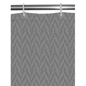 Generic Waves Polyester Plain Shower Curtains with Plastic Eyelets (Dark Grey)