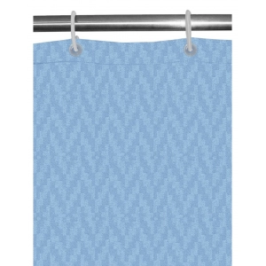 Generic Waves Polyester Plain Shower Curtains with Plastic Eyelets (Light Blue)