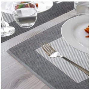 Generic Ribbed Cotton Place Mats Sets (Grey)
