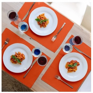 Generic Ribbed Cotton Place Mats Sets (Orange)