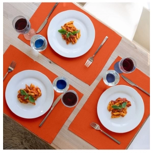 Generic Ribbed Cotton Place Mats Sets (Orange)