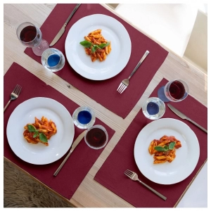 Generic Ribbed Cotton Place Mats Sets (Maroon)