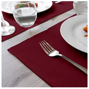 Generic Ribbed Cotton Place Mats Sets (Maroon)