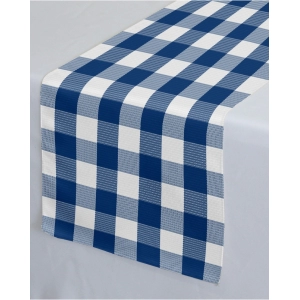 Generic Checked Cotton Table Runners (Royal Blue)
