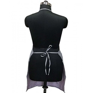 Generic Checked Cotton Aprons (Black)
