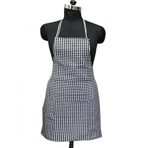 Generic Checked Cotton Aprons (Black)