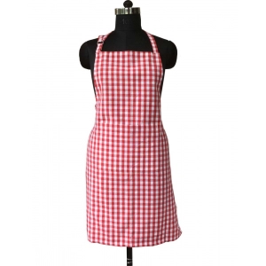 Generic Checked Cotton Aprons (Pink)