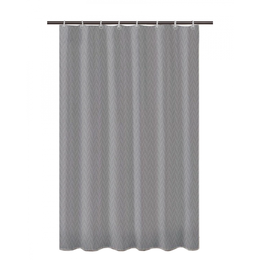 Dropship Waves Polyester Plain Shower Curtains with Plastic Eyelets (Dark Grey)