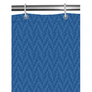 Generic Waves Polyester Plain Shower Curtains with Plastic Eyelets (Dark Blue)