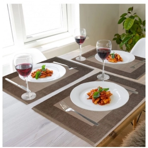Generic Ribbed Cotton Place Mats Sets (Beige)