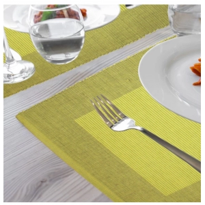 Generic Ribbed Cotton Place Mats Sets (Green)
