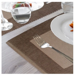Generic Ribbed Cotton Place Mats Sets (Beige)