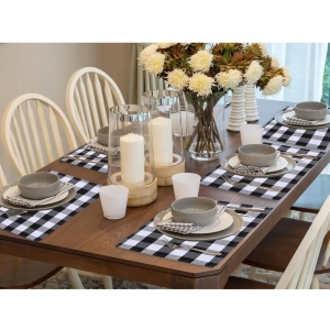 Generic Checked Cotton Place Mats Sets (Black & White)