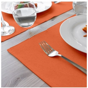 Generic Ribbed Cotton Place Mats Sets (Orange)