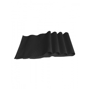 Generic Ribbed Cotton Place Mats Sets (Black)