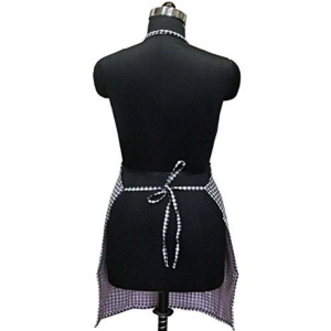 Generic Checked Cotton Aprons (Brown)