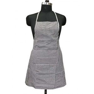 Generic Checked Cotton Aprons (Brown)