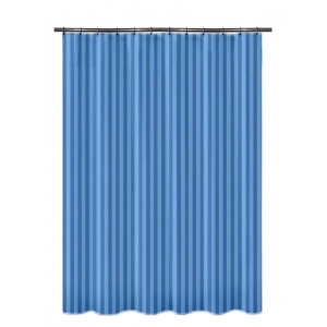 Generic Striped Polyester Plain Shower Curtains with Plastic Eyelets (Blue)