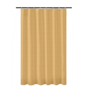 Generic Waves Polyester Plain Shower Curtains with Plastic Eyelets (Beige)