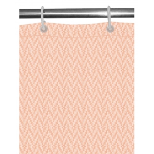 Generic Waves Polyester Plain Shower Curtains with Plastic Eyelets (Peach)
