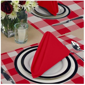 Generic Checked Cotton Place Mats Sets (Red)