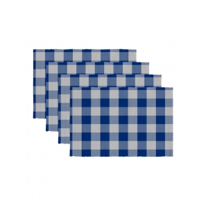Generic Checked Cotton Place Mats Sets (Royal Blue)