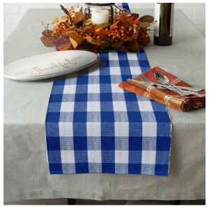 Generic Checked Cotton Table Runners (Royal Blue)