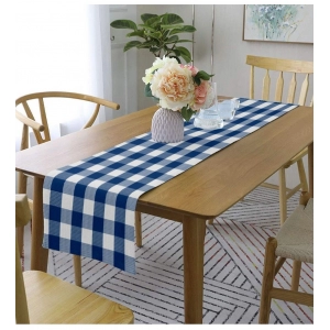 Generic Checked Cotton Table Runners (Royal Blue)