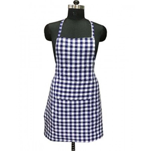 Generic Checked Cotton Aprons (Blue)