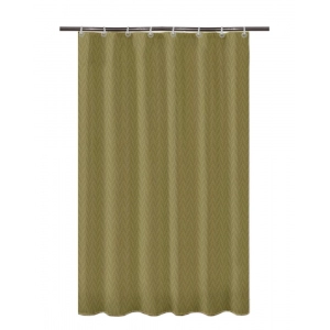 Generic Waves Polyester Plain Shower Curtains with Plastic Eyelets (Light Green)