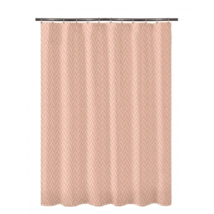 Generic Waves Polyester Plain Shower Curtains with Plastic Eyelets (Peach)