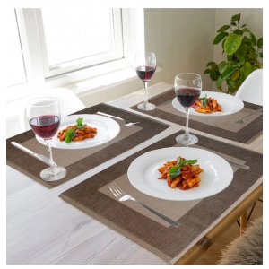 Generic Ribbed Cotton Place Mats Sets (Beige)