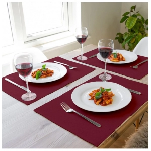 Generic Ribbed Cotton Place Mats Sets (Maroon)