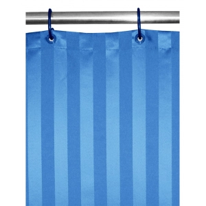 Generic Striped Polyester Plain Shower Curtains with Plastic Eyelets (Blue)