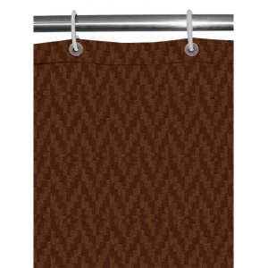 Generic Waves Polyester Plain Shower Curtains with Plastic Eyelets (Dark Brown)