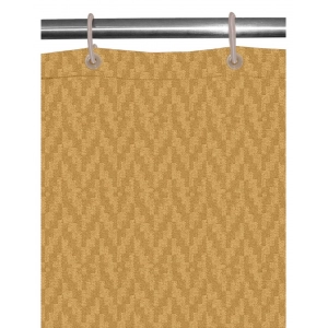 Generic Waves Polyester Plain Shower Curtains with Plastic Eyelets (Beige)